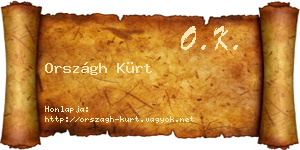 Országh Kürt névjegykártya